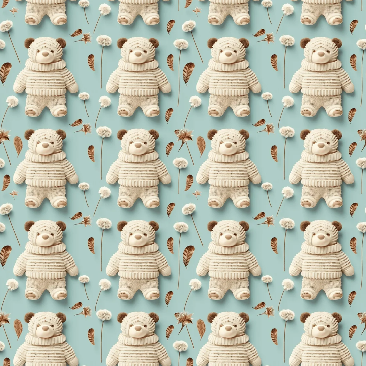 Bear Theme, seamless pattern, 3600 x 3600 pixels